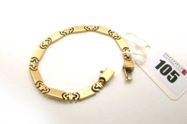 Modern Geometric 14K Gold Bracelet