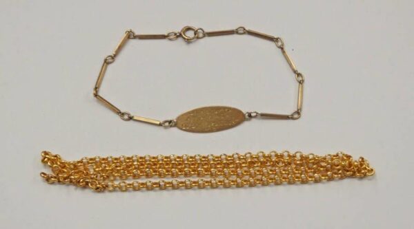 9ct Gold ID Bracelet & 9ct Gold Chain Necklace